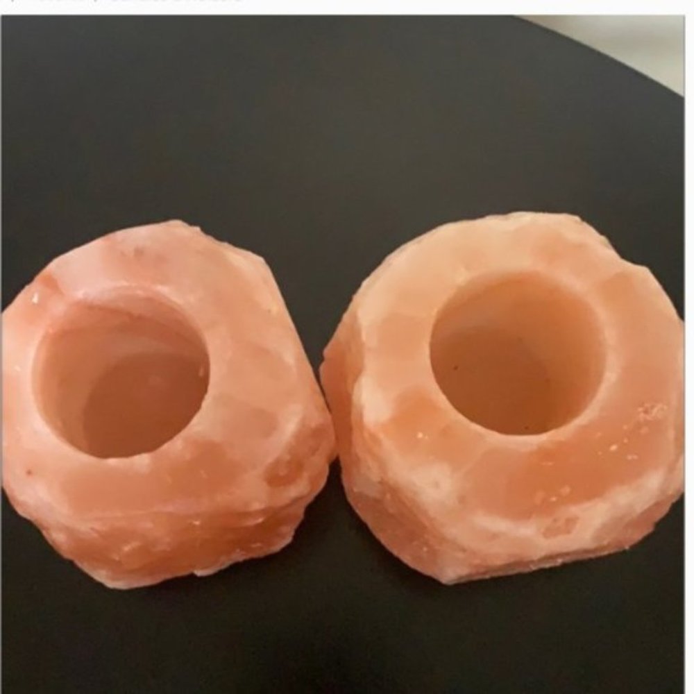 1 SET LEFT! 2 Giant Himalayan Salt Candle Holders - Picture 4 of 8